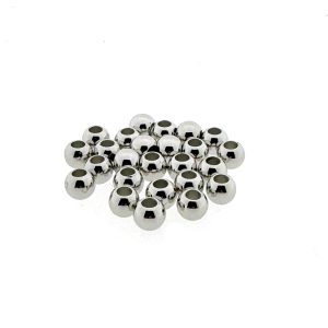 Paracord kraal nichel rond 7X6MM spacer 25 stuks