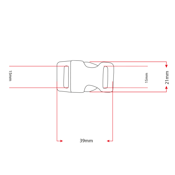 Alu-Max 15MM (5/8") buckle Satijn
