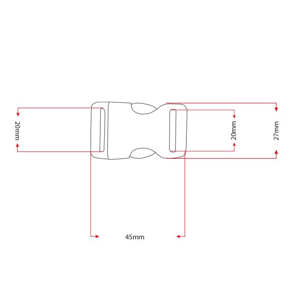 buckle-maten-20mm plastica buckle steeksluiting 20MM Blauw