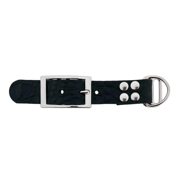 croc zwart pelle di bufalo adapter 25MM Croco motief zwart