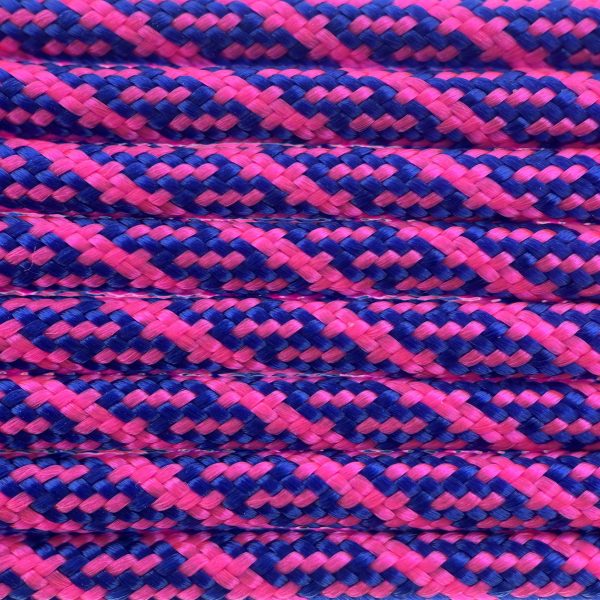 Paracord 550 tipo III Electric Blu / Ultra Neon Rosa Helix DNA