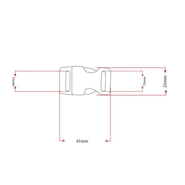 buckle-maten-15mm plastica buckle steeksluiting 15MM Zwart