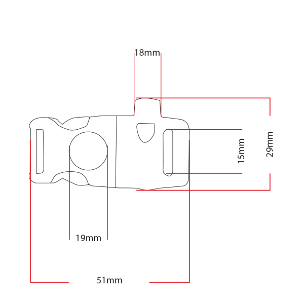 survival buckle afmeting Survival buckle steeksluiting 11MM