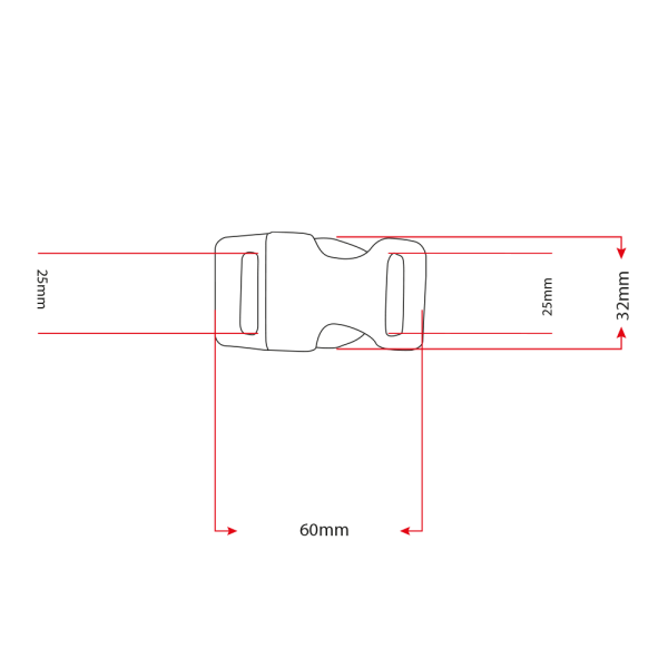 Alu-Max 25MM (1") buckle Satijn