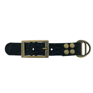 croc-zwart pelle di bufalo adapter 25MM Croco motief Zwart/Bronzo antico