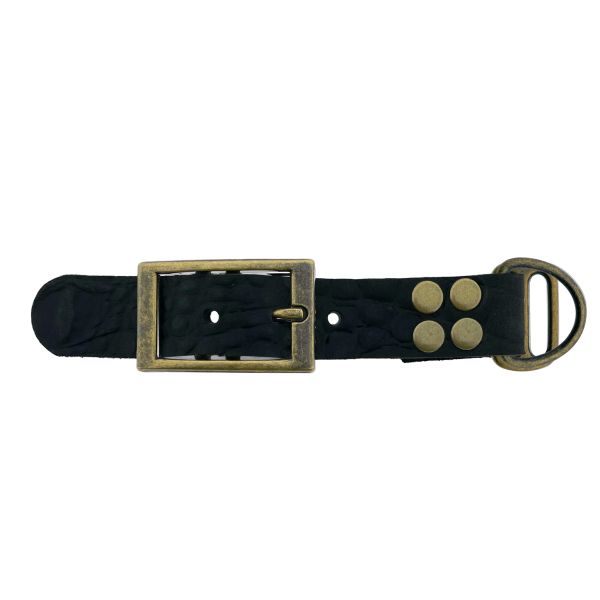 pelle di bufalo adapter 25MM Croco motief Zwart/Bronzo antico