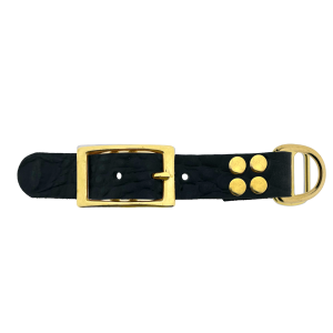 croc-zwart pelle di bufalo adapter 25MM Croco motief Zwart/ottone