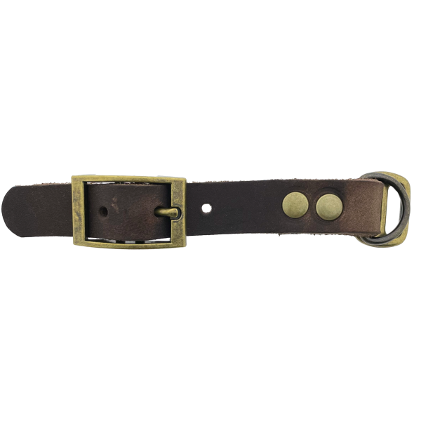 Adattatore in pelle ingrassata 19MM Marrone scuro/Antiquariato Bronzo Adattatore in pelle ingrassata 19MM Marrone scuro/Antiquariato Bronzo