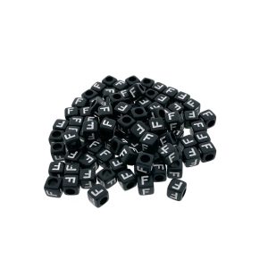 FB Paracord lettera dell'alfabeto perlina Nero F