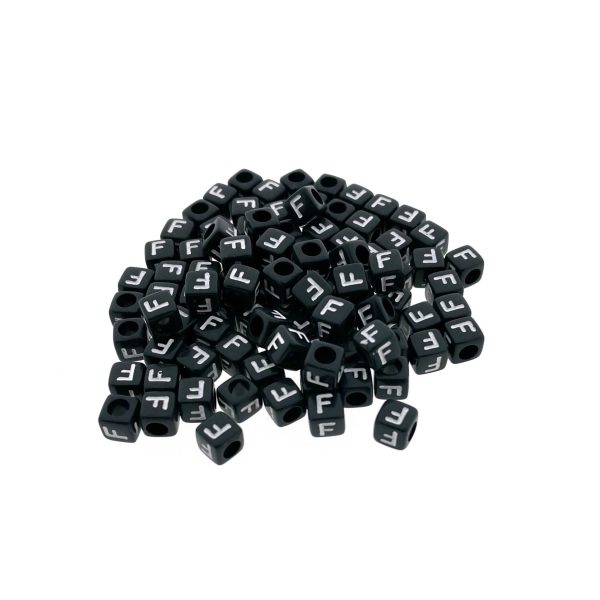 FB Paracord lettera dell'alfabeto perlina Nero F
