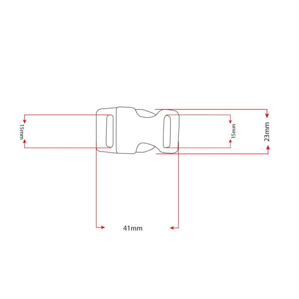 plastica buckle steeksluiting 15MM Blauw