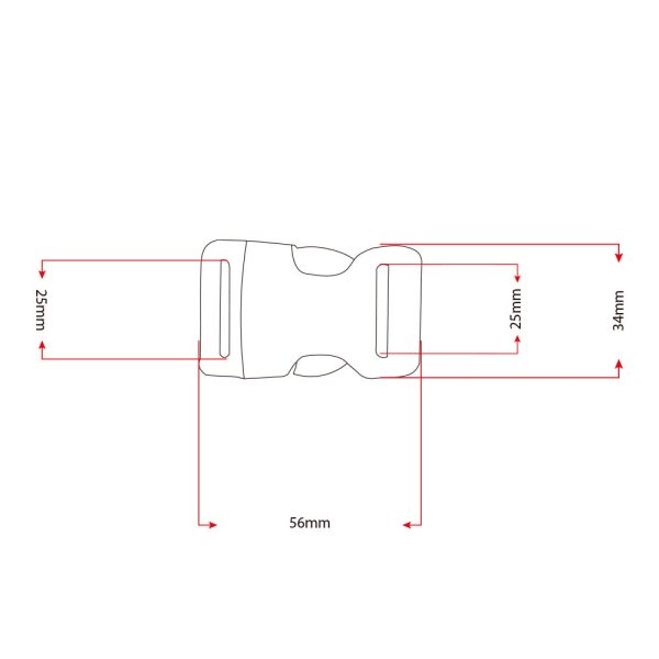 plastica buckle steeksluiting 25MM Rood plastica buckle steeksluiting 25MM Rood