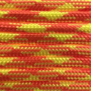 Paracord 550 tipo III Lumberjack Arancione / Giallo Neon