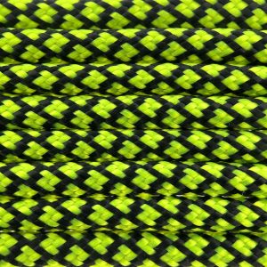 Paracord 550 tipo III Nero & Ultra Neon Giallo Diamond