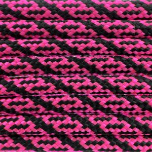 Paracord 550 tipo III Ultra Neon Rosa / Nero Helix DNA