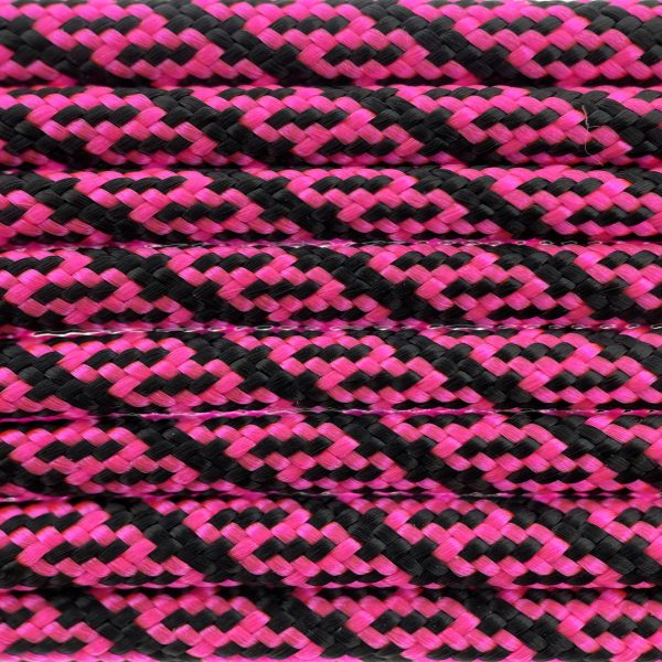Paracord 550 tipo III Ultra Neon Rosa / Nero Helix DNA
