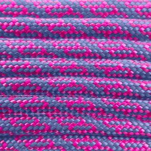 Paracord 550 tipo III Ultra Neon Rosa / Baby Blu Helix DNA