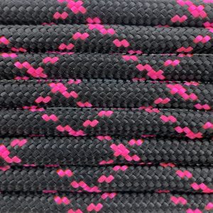 Paracord 550 tipo III Nero / Neon Rosa X