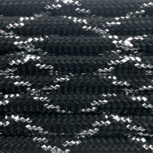 Paracord 550 tipo III Dark Knight Metallic Glitter Black / Silver Tracer X Paracord 550 tipo III Dark Knight Metallic Glitter Black / Silver Tracer X