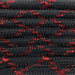 Paracord 550 tipo III Red Knight Metallic Glitter Black / Red Tracer X