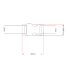 Alu-Max 25MM (1") buckle Zwart