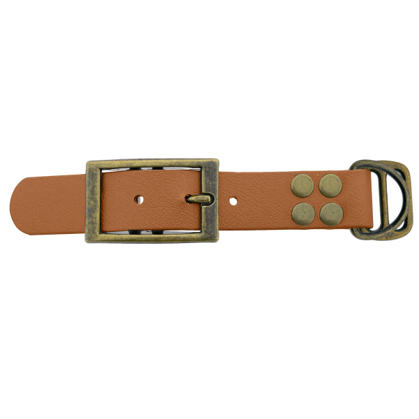 Biothane adattatore 25MM Marrone chiaro/Antiquariato Bronzo Biothane adattatore 25MM Marrone chiaro/Antiquariato Bronzo