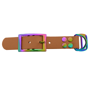 Biothane adapter 25MM Lichtbruin/Neo-Chrome