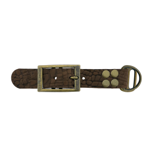 pelle di bufalo adattatore 25MM motivo croco Marrone/Antiquariato Bronzo pelle di bufalo adattatore 25MM motivo croco Marrone/Antiquariato Bronzo