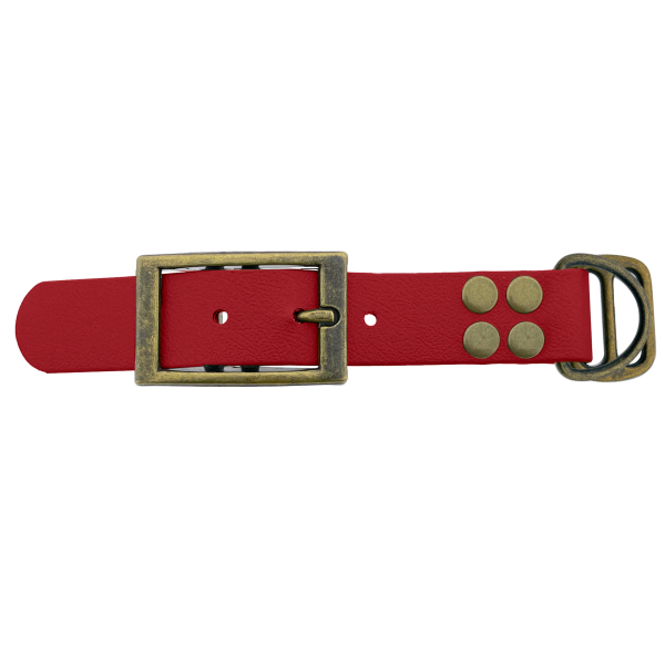 Biothane adattatore 25MM Rosso/Antiquariato Bronzo Biothane adattatore 25MM Rosso/Antiquariato Bronzo