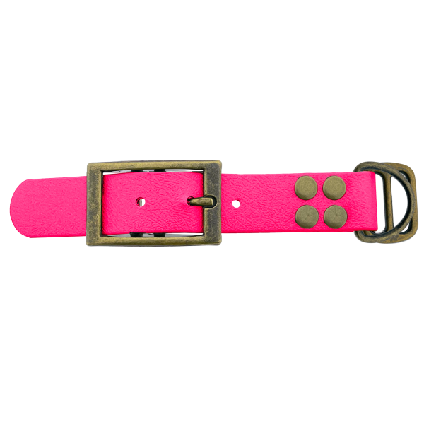 Biothane adattatore 25MM Neon Rosa/Antiquariato Bronzo Biothane adattatore 25MM Neon Rosa/Antiquariato Bronzo