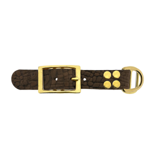 pelle di bufalo adapter 25MM Croco motief Bruin/ottone pelle di bufalo adapter 25MM Croco motief Bruin/ottone