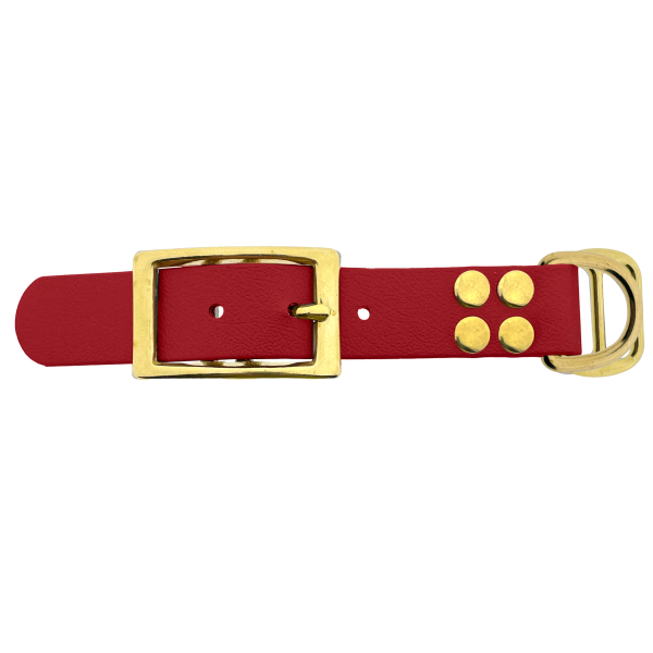 Biothane adattatore 25MM Rosso/Ottone Biothane adattatore 25MM Rosso/Ottone