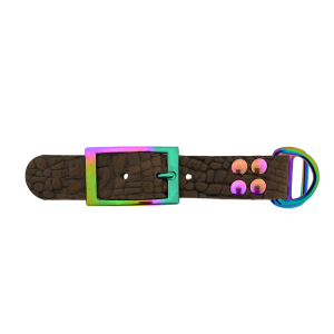 pelle di bufalo adattatore 25MM motivo croco Marrone/Neo-Chrome pelle di bufalo adattatore 25MM motivo croco Marrone/Neo-Chrome