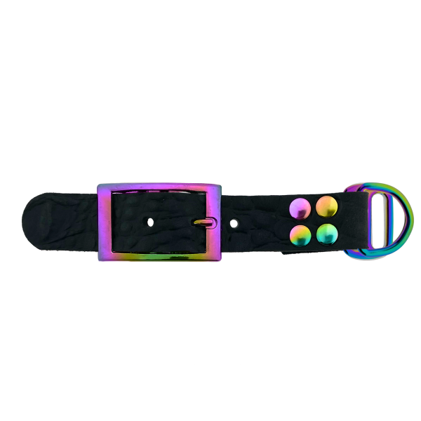 pelle di bufalo adattatore 25MM motivo croco Nero/Neo-Chrome pelle di bufalo adattatore 25MM motivo croco Nero/Neo-Chrome