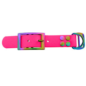 Biothane adapter 25MM Neon Roze/Neo-Chrome