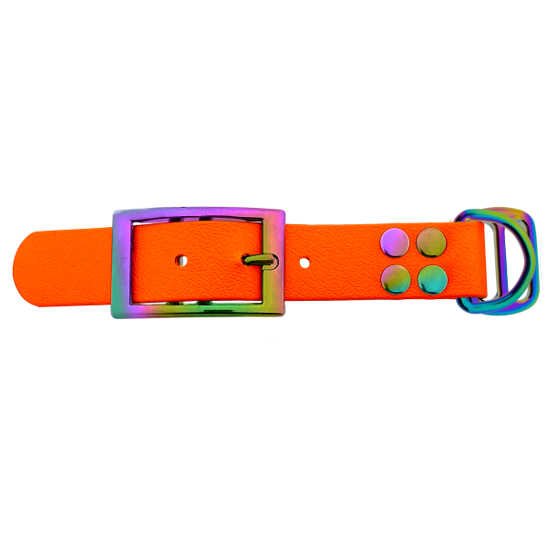 Biothane adapter 25MM Oranje/Neo-Chrome Biothane adapter 25MM Oranje/Neo-Chrome