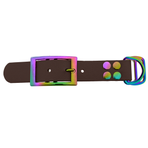 Biothane adapter 25MM Donkerbruin/Neo-Chrome