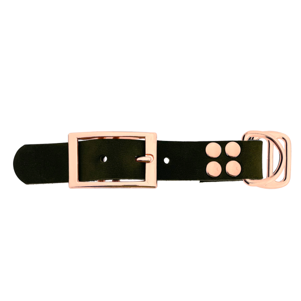 Adattatore in pelle ingrassata 25MM Olive/Rose Oro Adattatore in pelle ingrassata 25MM Olive/Rose Oro