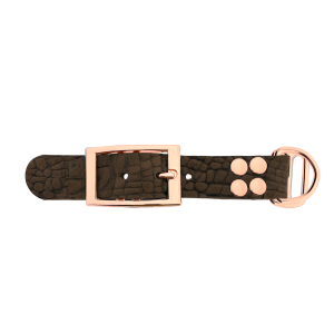pelle di bufalo adattatore 25MM motivo croco Marrone/Rose Oro pelle di bufalo adattatore 25MM motivo croco Marrone/Rose Oro