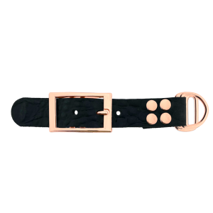 pelle di bufalo adattatore 25MM motivo croco Nero/Rose Oro pelle di bufalo adattatore 25MM motivo croco Nero/Rose Oro