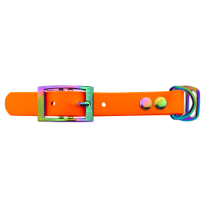 Biothane adapter 19MM Oranje/Neo-Chrome Biothane adapter 19MM Oranje/Neo-Chrome