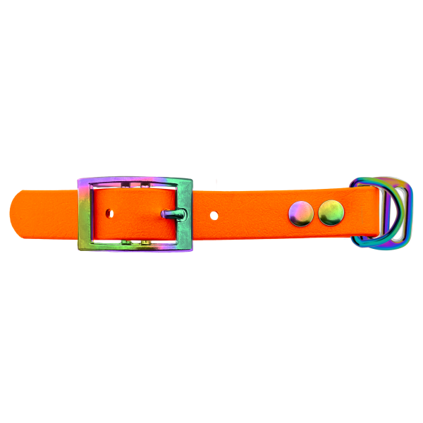Biothane adapter 19MM Oranje/Neo-Chrome Biothane adapter 19MM Oranje/Neo-Chrome