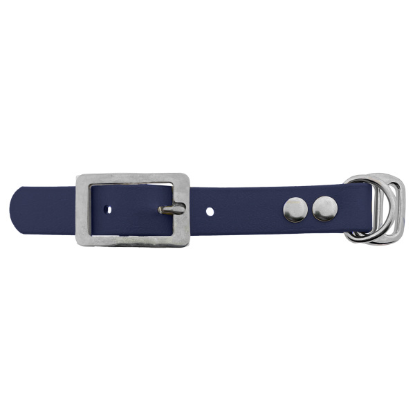 Biothane adapter 19MM Navy Blauw/RVS
