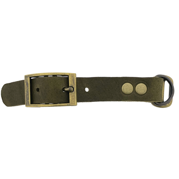 Adattatore in pelle ingrassata 19MM Military olive/Antiquariato Bronzo Adattatore in pelle ingrassata 19MM Military olive/Antiquariato Bronzo