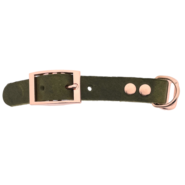 Adattatore in pelle ingrassata 19MM Military olive/Rose Oro Adattatore in pelle ingrassata 19MM Military olive/Rose Oro