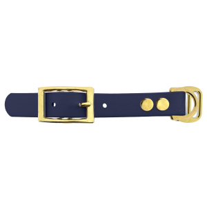 Biothane adapter 19MM Navy Blauw/ottone