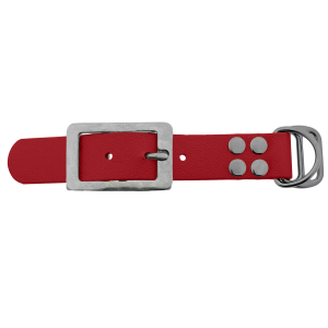 Biothane adapter 25mm Rood/RVS