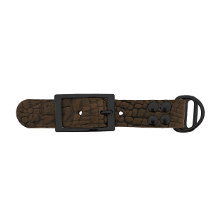 pelle di bufalo adattatore 25MM motivo croco Marrone/Nero pelle di bufalo adattatore 25MM motivo croco Marrone/Nero