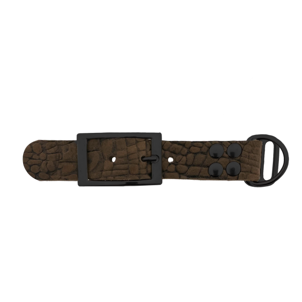pelle di bufalo adattatore 25MM motivo croco Marrone/Nero pelle di bufalo adattatore 25MM motivo croco Marrone/Nero