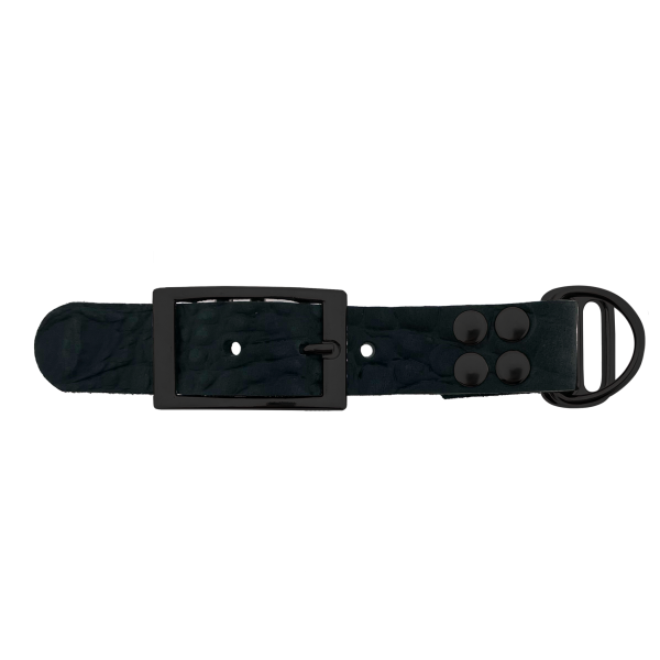 pelle di bufalo adattatore 25MM motivo croco Nero/Nero pelle di bufalo adattatore 25MM motivo croco Nero/Nero